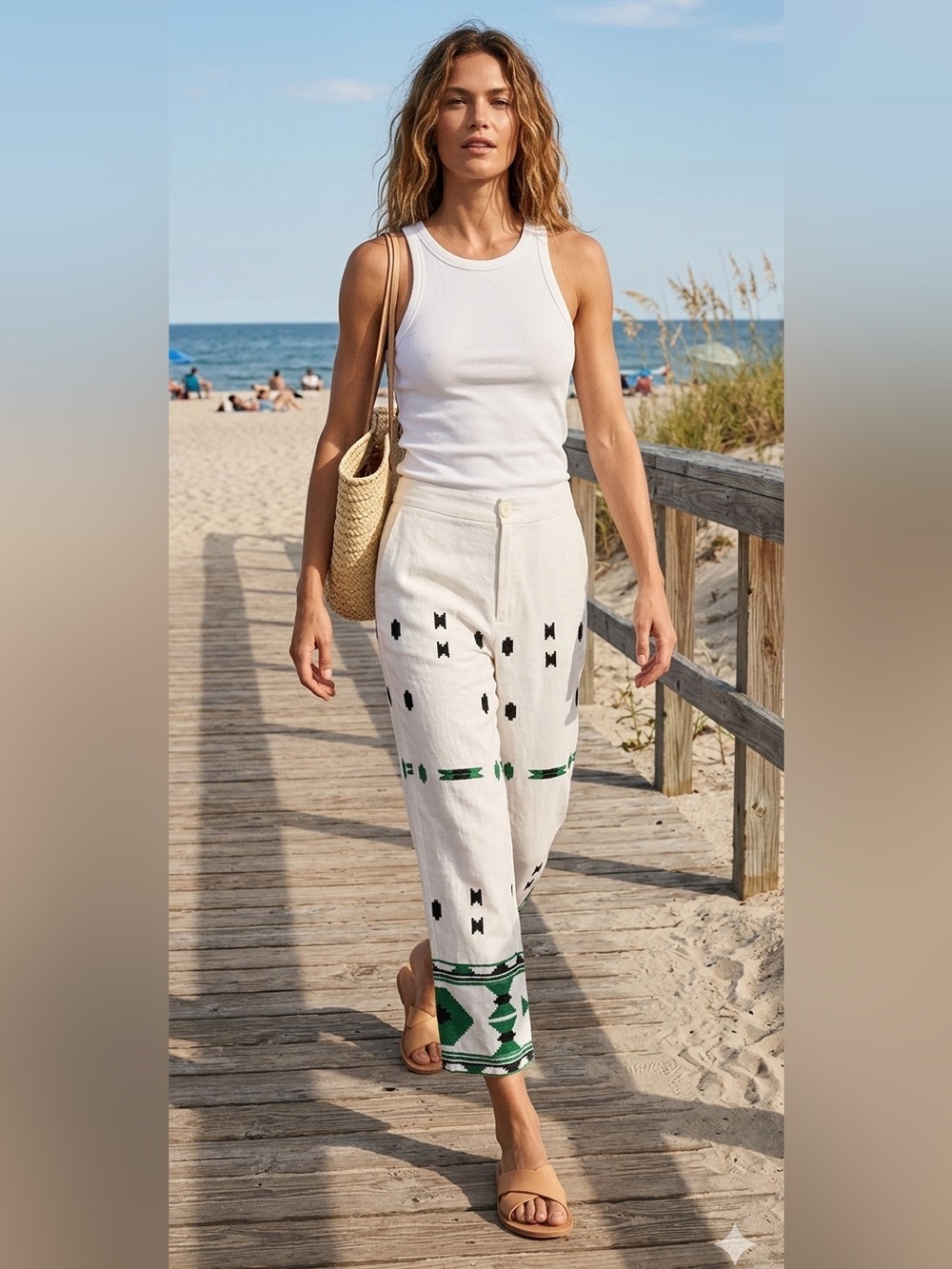 New Zara Embroidered White Linen Blend Pants size Medium
Blogger Fav bohemian
